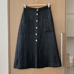 Horses atelier satin maxi skirt black